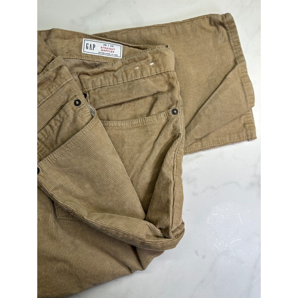 Gap Straight Gapflex Khaki Corduroy Pants, Men's 36 Cotton Spandex Blend